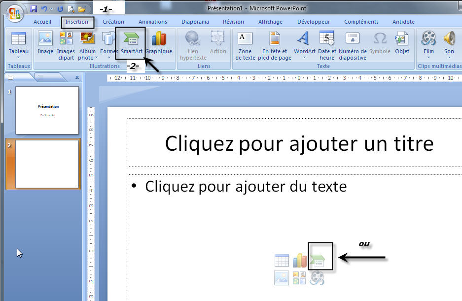 Insertion SmartArt