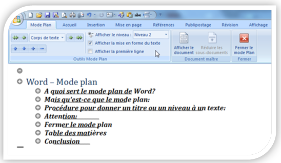 Word-modeplan