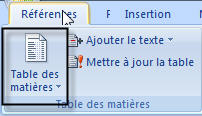 Word - Créer une table des matières 