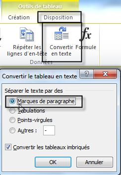 Reconvertir en texte